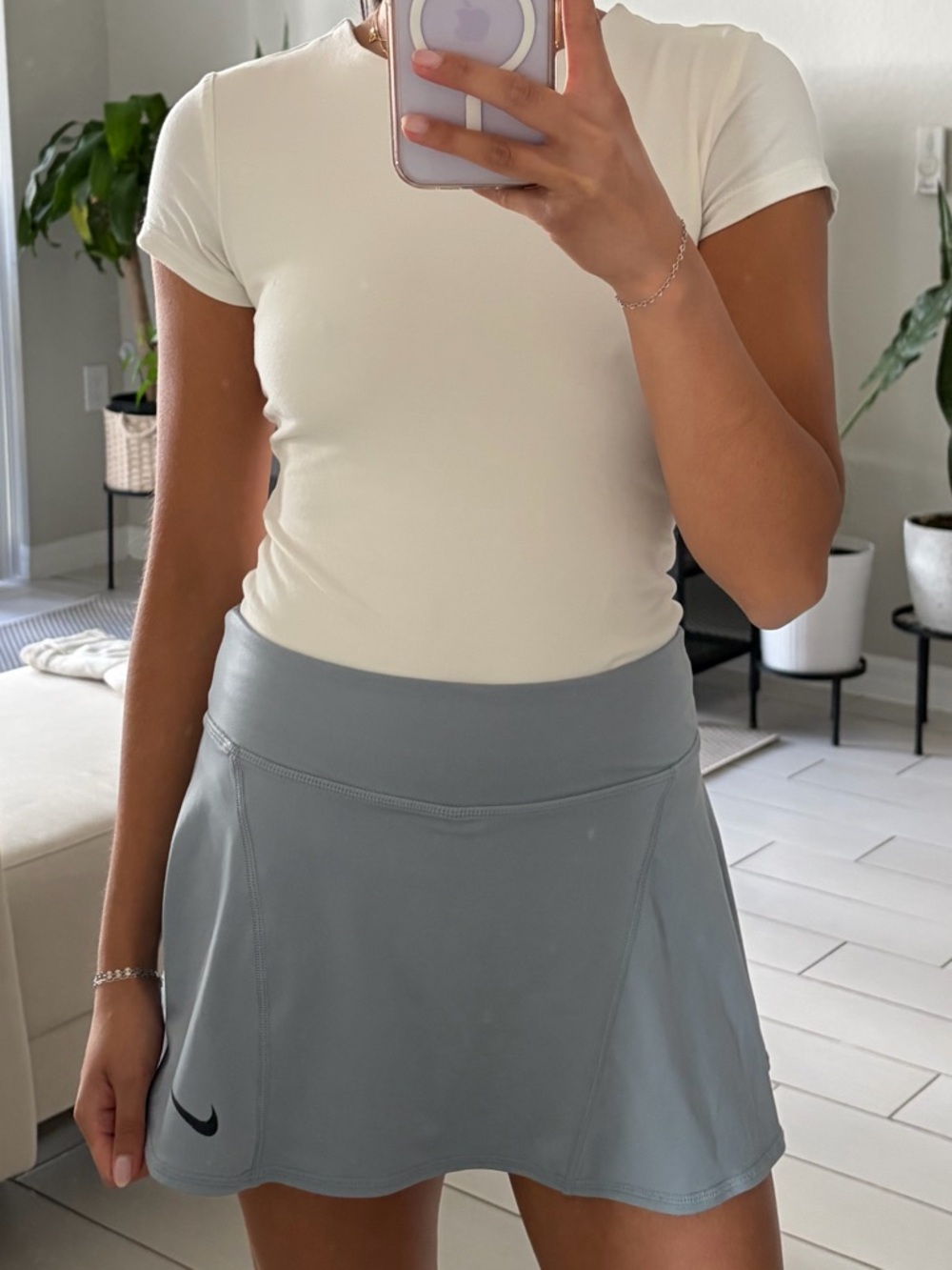Nike Drifit Gray Mini Athletic Skort